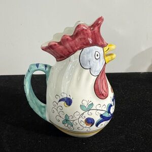 Vintage hand-painted ceramic piece from Deruta, Italy, made by F.lli Mari